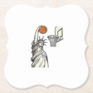 Liberty Basketbal Dunk Vintage Gravure Design_1 Kartonnen Onderzetters