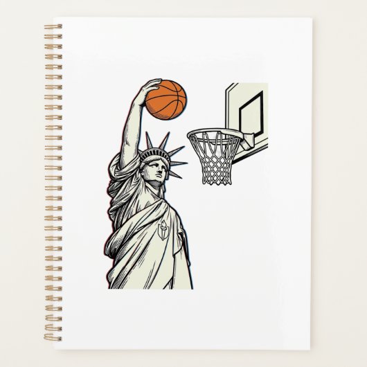Liberty Basketbal Dunk Vintage Gravure Design_1 Planner (Voorkant)