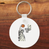 Liberty Basketbal Dunk Vintage Gravure Design_1 Sleutelhanger (Voorkant)