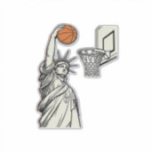Liberty Basketbal Dunk Vintage Gravure Design_1 Sticker (Voorkant)