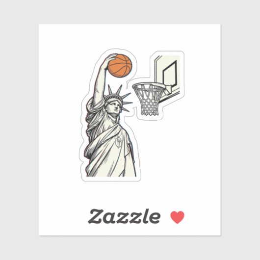 Liberty Basketbal Dunk Vintage Gravure Design_1 Sticker (Vel)