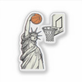 Liberty Basketbal Dunk Vintage Gravure Design_1 Sticker (Voorkant)