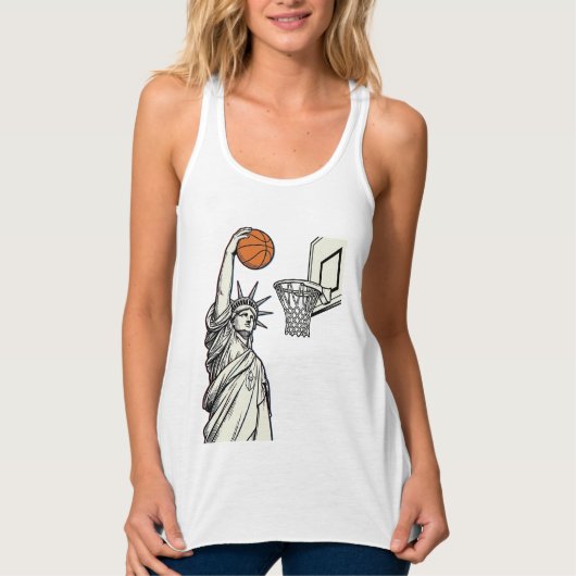 Liberty Basketbal Dunk Vintage Gravure Design_1 Tanktop (Voorkant)
