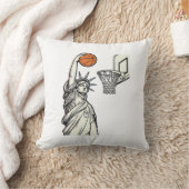 Liberty Basketbal Dunk Vintage Gravure Ontwerp_1 Kussen (Deken)