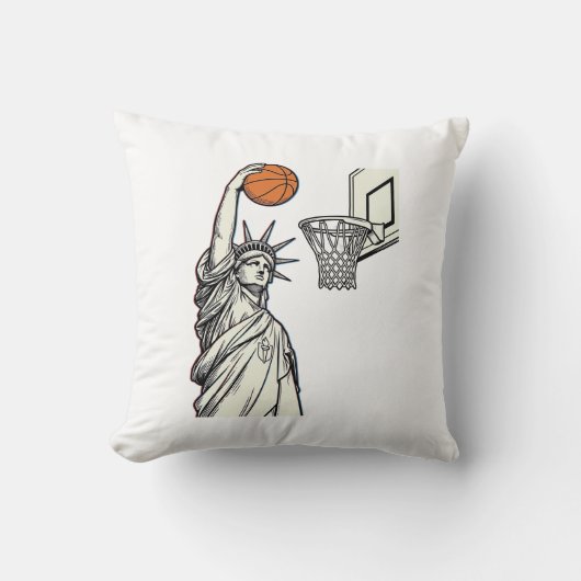 Liberty Basketbal Dunk Vintage Gravure Ontwerp_1 Kussen (Voorkant)