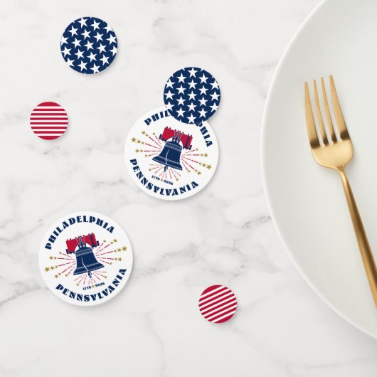 Liberty Bell 1776 Philadelphia Patriotic Confetti (Groep)