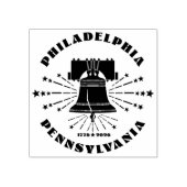 Liberty Bell 1776 Philadelphia Wood Art Stamp Rubberstempel (Afrduk)