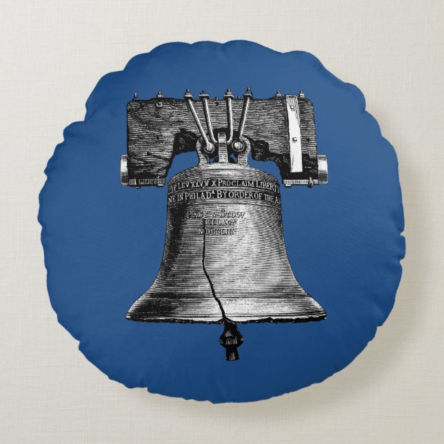 Liberty Bell, 19e eeuw Rond Kussen (Voorkant)