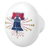 Liberty Bell Blauwe Illustratie Keramische Pull Keramische Knop (Rechts)