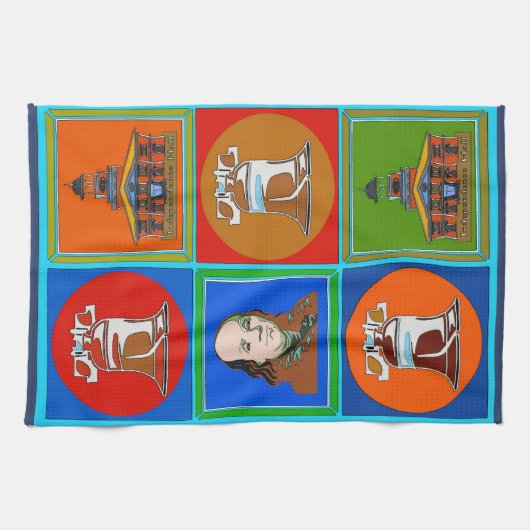 Liberty Bell en Franklin, Philadelphia, Verenigde  Theedoek (Horizontaal)