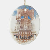 Liberty Bell en Independence Hall Keramisch Ornament (Rechts)