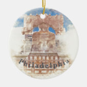 Liberty Bell en Independence Hall Keramisch Ornament (Voorkant)