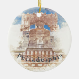 Liberty Bell en Independence Hall Keramisch Ornament