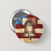 Liberty Bell-knop Ronde Button 5,7 Cm (Voorkant /achterkant)