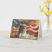 Liberty Bell Kunst voor 4 juli-viering Kaart (Gele Bloem)