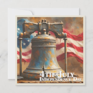 Liberty Bell Kunst voor 4 juli-viering Notitiekaartje