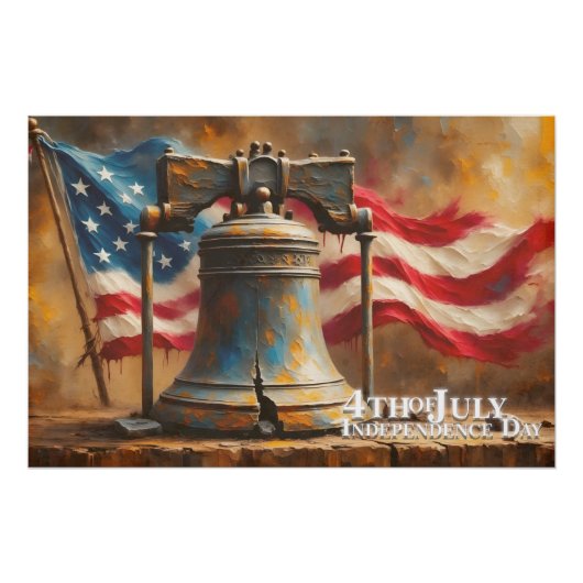 Liberty Bell Kunst voor 4 juli-viering Perfect Poster (Voorkant)