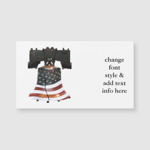 Liberty Bell met Amerikaanse vlag