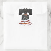Liberty Bell met Amerikaanse vlag Ronde Sticker (Tas)