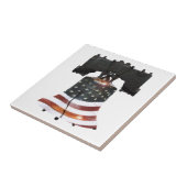 Liberty Bell met Amerikaanse vlag Tegeltje (Zijkant)
