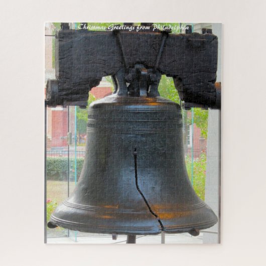Liberty Bell Philadelphia. Kerstgroeten Legpuzzel (Verticaal)