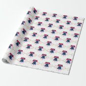 Liberty Bell Rood wit en blauw patroon Cadeaupapier (Uitgerold)