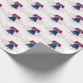 Liberty Bell Rood wit en blauw patroon Cadeaupapier (Hoek)