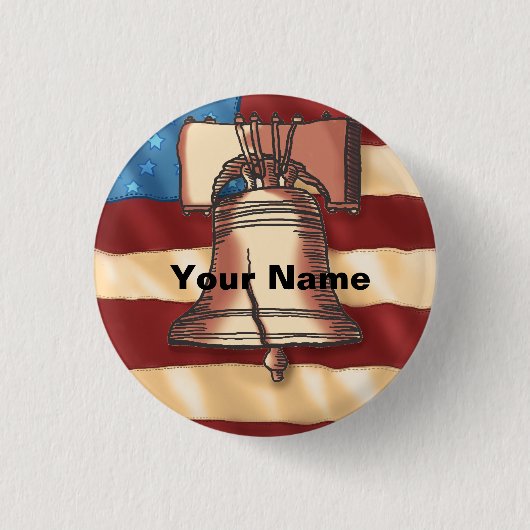 Liberty Bell-speld Ronde Button 3,2 Cm (Voorkant)