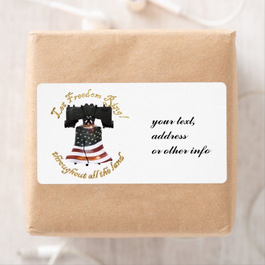 Liberty Bell w/American Flag - Let Freedom Ring Etiket (Insitu)