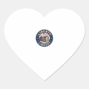 Liberty Bibliotheek Patriottische Patriottische Bi Hart Sticker