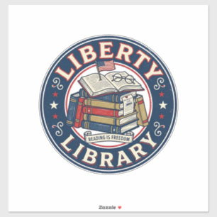 Liberty Bibliotheek Patriottische Patriottische Bi Sticker