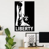 Liberty Bold & Big, Black & White Poster (Thuiskantoor)