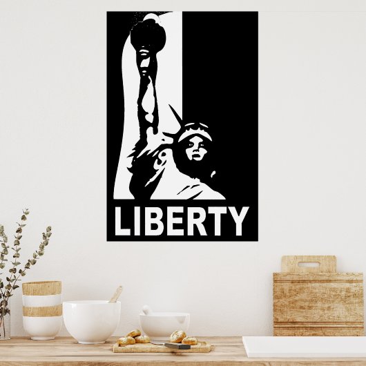 Liberty Bold & Big, Black & White Poster (Keuken)