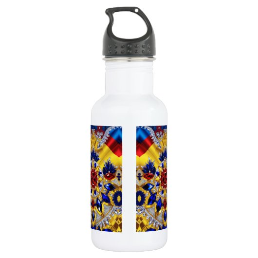 Liberty Bottle Roemeense kleuren Waterfles (Achterkant)