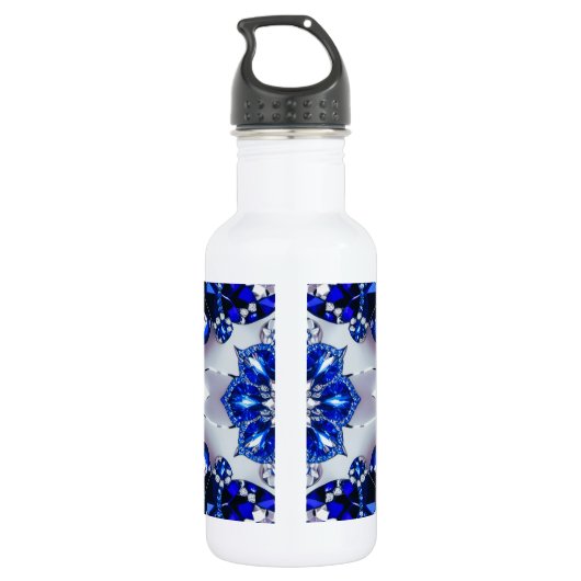 Liberty Bottle Wit Blauw Kleuren Waterfles (Achterkant)
