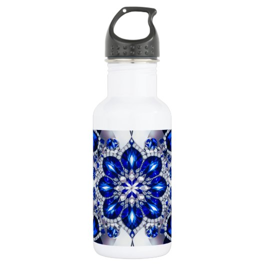 Liberty Bottle Wit Blauw Kleuren Waterfles (Voorkant)