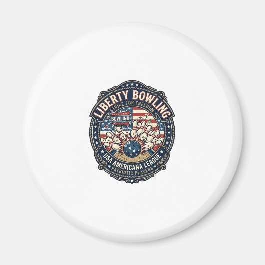 Liberty Bowling Patriottisch Patriottisch Bowling Magneet (Voorkant)