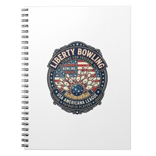Liberty Bowling Patriottisch Patriottisch Bowling  Notitieboek (Voorkant)