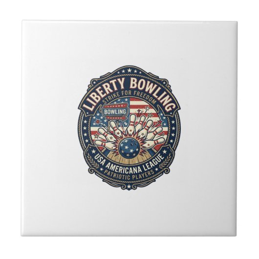 Liberty Bowling Patriottisch Patriottisch Bowling Tegeltje (Voorkant)