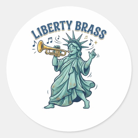Liberty Brass Ronde Sticker (Voorkant)