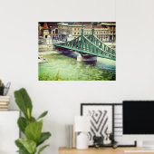  Liberty bridge -Budapest - painting  Poster (Thuiskantoor)