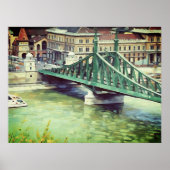  Liberty bridge -Budapest - painting  Poster (Voorkant)