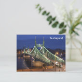 Liberty Bridge 's nachts - Boedapest Briefkaart (Staand voorkant)