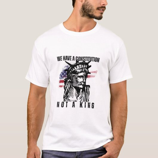 Liberty Bust with Grunge Flag Art T-shirt (Voorkant)