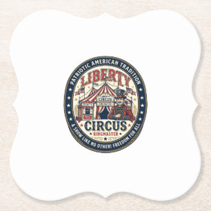 Liberty Circus Patriottische Patriottische Circus Kartonnen Onderzetters