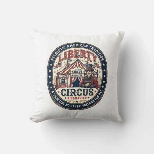 Liberty Circus Patriottische Patriottische Circus  Kussen (Voorkant)