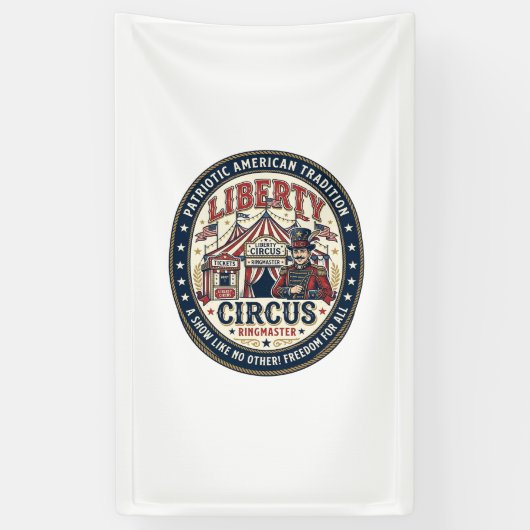Liberty Circus Patriottische Patriottische Circus Spandoek (Verticaal)