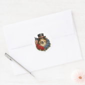 Liberty Collie Illustratie Ronde Sticker (Envelop)