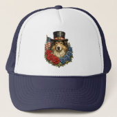 Liberty Collie Illustratie Trucker Pet (Voorkant)