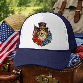 Liberty Collie Illustration Trucker Pet